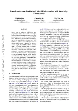 Roof-Transformer: Divided and Joined Understanding with Knowledge
  Enhancement