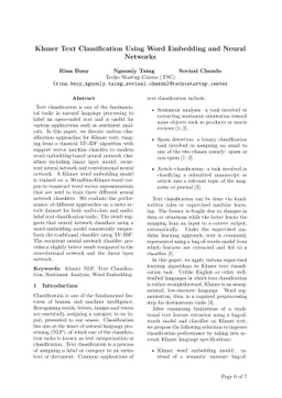 Khmer Text Classification Using Word Embedding and Neural Networks