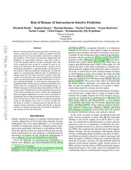 Role of Human-AI Interaction in Selective Prediction