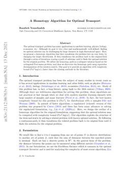 A Homotopy Algorithm for Optimal Transport