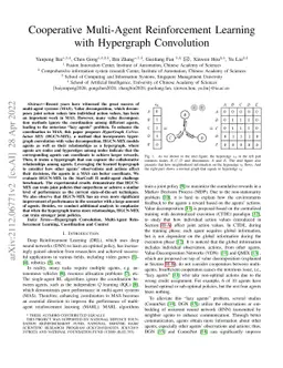 Cooperative Multi-Agent Reinforcement Learning with Hypergraph
  Convolution