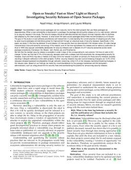 Open or Sneaky? Fast or Slow? Light or Heavy?: Investigating Security
  Releases of Open Source Packages