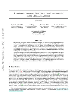 Persistent Animal Identification Leveraging Non-Visual Markers