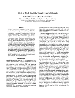 BScNets: Block Simplicial Complex Neural Networks