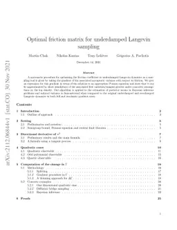 Optimal friction matrix for underdamped Langevin sampling