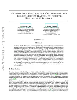 A Methodology for a Scalable, Collaborative, and Resource-Efficient
  Platform to Facilitate Healthcare AI Research