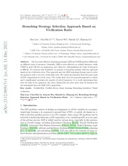 Branching Strategy Selection Approach Based on Vivification Ratio