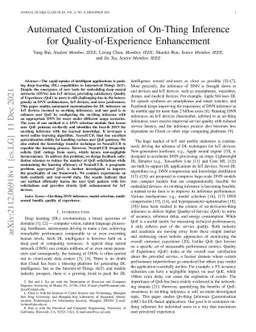 Automated Customization of On-Thing Inference for Quality-of-Experience
  Enhancement