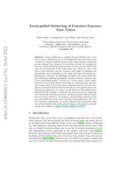 Event-guided Deblurring of Unknown Exposure Time Videos