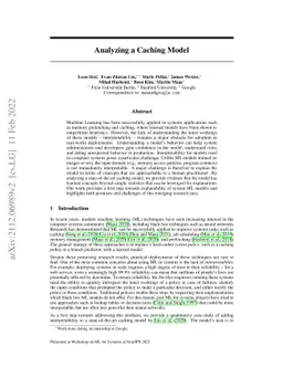 Analyzing a Caching Model