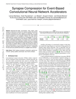 Synapse Compression for Event-Based Convolutional-Neural-Network
  Accelerators
