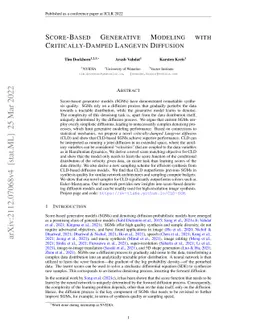 Score-Based Generative Modeling with Critically-Damped Langevin
  Diffusion