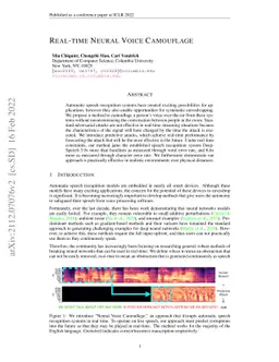 Real-Time Neural Voice Camouflage