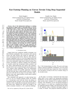 Fast Footstep Planning on Uneven Terrain Using Deep Sequential Models