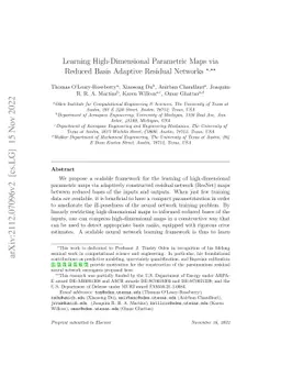 Learning High-Dimensional Parametric Maps via Reduced Basis Adaptive
  Residual Networks