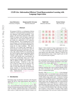 CLIP-Lite: Information Efficient Visual Representation Learning with
  Language Supervision
