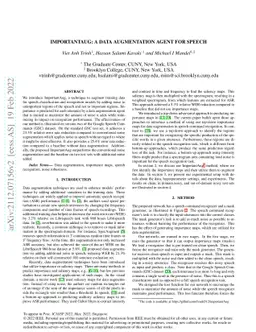 ImportantAug: a data augmentation agent for speech