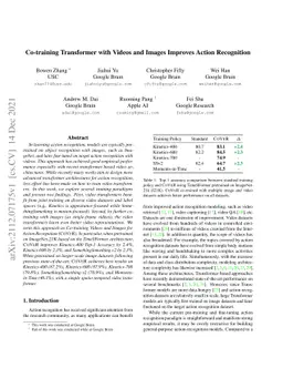 Co-training Transformer with Videos and Images Improves Action
  Recognition