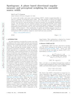 Spatiogram: A phase based directional angular measure and perceptual
  weighting for ensemble source width