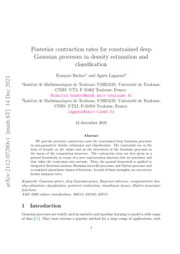 Posterior contraction rates for constrained deep Gaussian processes in
  density estimation and classication