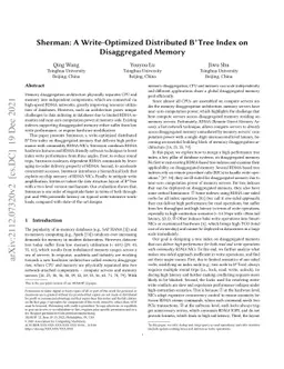 Sherman: A Write-Optimized Distributed B+Tree Index on Disaggregated
  Memory