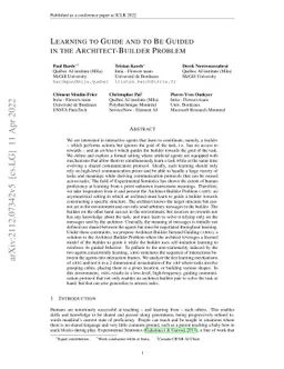 Learning to Guide and to Be Guided in the Architect-Builder Problem