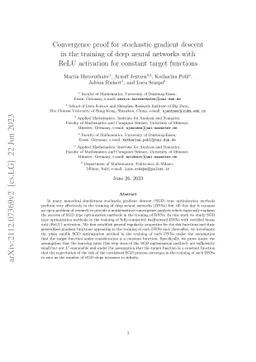 Convergence proof for stochastic gradient descent in the training of
  deep neural networks with ReLU activation for constant target functions