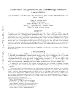 Handwritten text generation and strikethrough characters augmentation