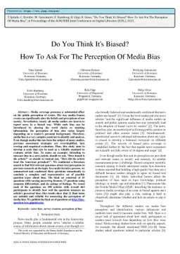 Do You Think It's Biased? How To Ask For The Perception Of Media Bias