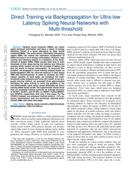 Direct Training via Backpropagation for Ultra-low Latency Spiking Neural
  Networks with Multi-threshold