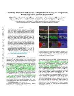 Uncertainty Estimation via Response Scaling for Pseudo-mask Noise
  Mitigation in Weakly-supervised Semantic Segmentation