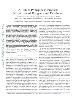 AI Ethics Principles in Practice: Perspectives of Designers and
  Developers