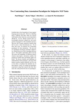 Two Contrasting Data Annotation Paradigms for Subjective NLP Tasks