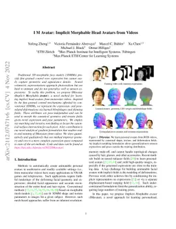I M Avatar: Implicit Morphable Head Avatars from Videos