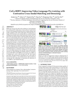 CoCo-BERT: Improving Video-Language Pre-training with Contrastive
  Cross-modal Matching and Denoising
