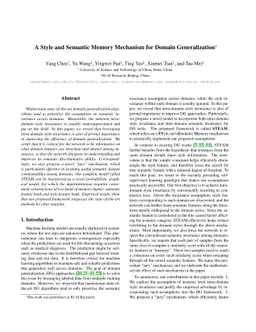 A Style and Semantic Memory Mechanism for Domain Generalization
