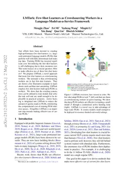 LMTurk: Few-Shot Learners as Crowdsourcing Workers in a
  Language-Model-as-a-Service Framework