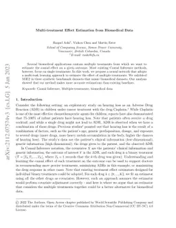 Multi-treatment Effect Estimation from Biomedical Data