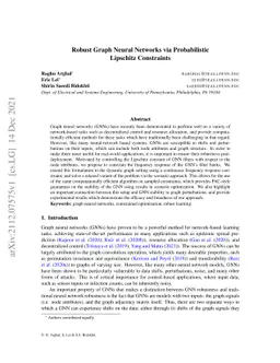 Robust Graph Neural Networks via Probabilistic Lipschitz Constraints