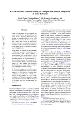 GPL: Generative Pseudo Labeling for Unsupervised Domain Adaptation of
  Dense Retrieval