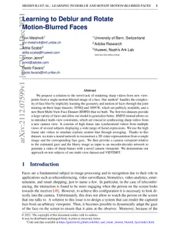 Learning to Deblur and Rotate Motion-Blurred Faces