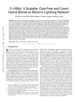 D-LNBot: A Scalable, Cost-Free and Covert Hybrid Botnet on Bitcoin's
  Lightning Network