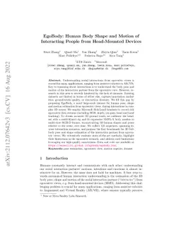 EgoBody: Human Body Shape and Motion of Interacting People from
  Head-Mounted Devices