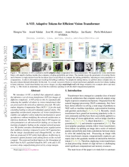 AdaViT: Adaptive Tokens for Efficient Vision Transformer