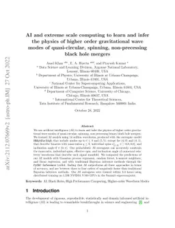 AI and extreme scale computing to learn and infer the physics of higher
  order gravitational wave modes of quasi-circular, spinning, non-precessing
  binary black hole mergers