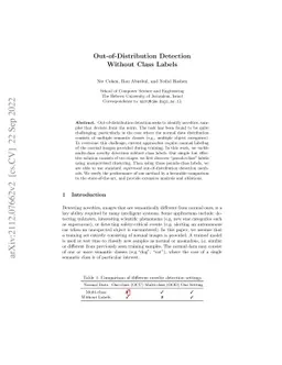 Out-of-Distribution Detection Without Class Labels