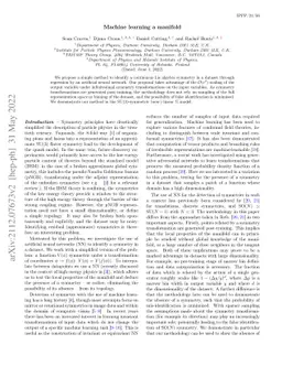 Machine learning a manifold