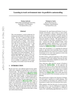 Learning to track environment state via predictive autoencoding