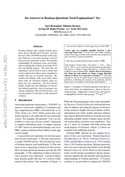 Do Answers to Boolean Questions Need Explanations? Yes