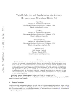 Variable Selection and Regularization via Arbitrary Rectangle-range
  Generalized Elastic Net